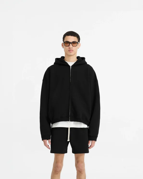 Initial Boxy Zip Through Hoodie