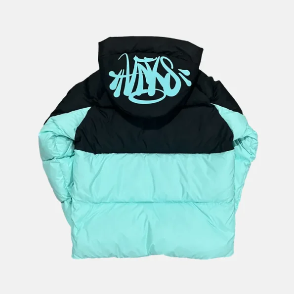 Syna World Logo Puffer Jacket - Black / Teal