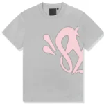 Syna World T-Shirt & Shorts Logo Set – Grey / Pink