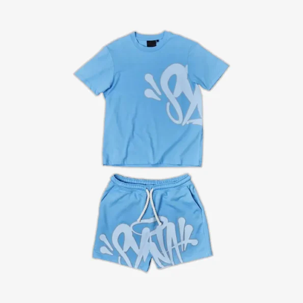 Syna World Logo T-Shirt & Shorts Set - Blue