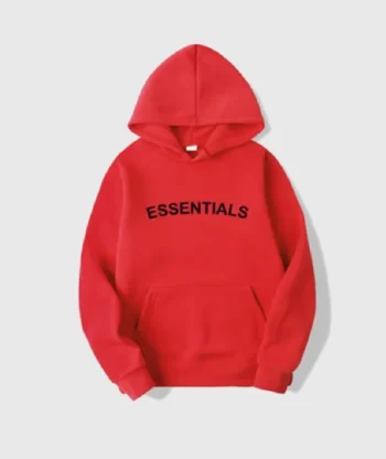 Fear Of God Essentials Red Hoodie