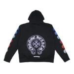 Multi Color Horseshoe Zip Hoodie in Black